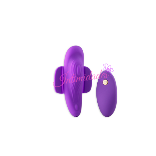 Purple silicone wearable massager with remote control for wellness and relaxation