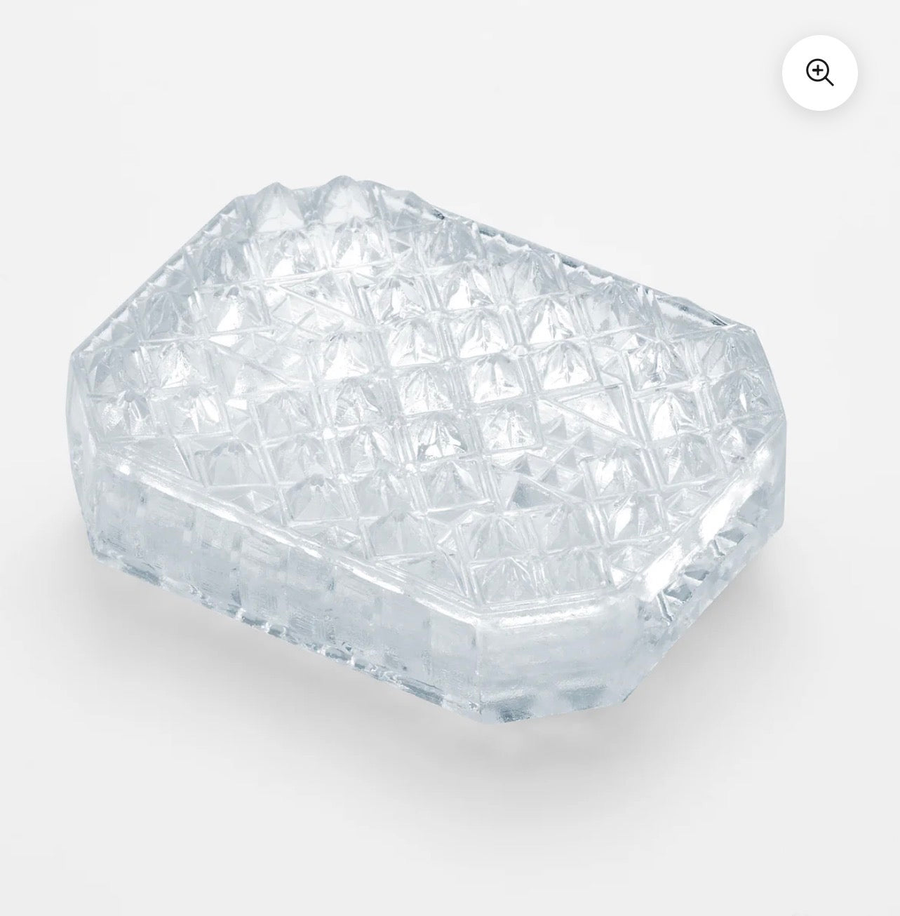 Transparent textured soap bar for skincare on white background