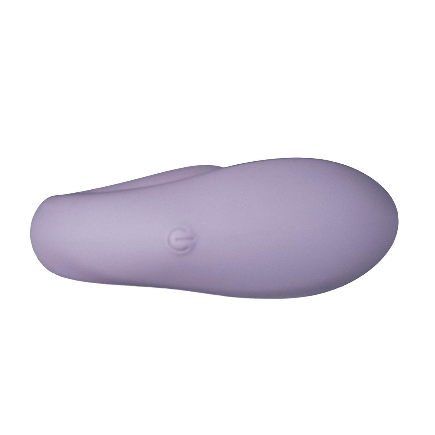 Lavender silicone wellness massager with smooth ergonomic design and power button.