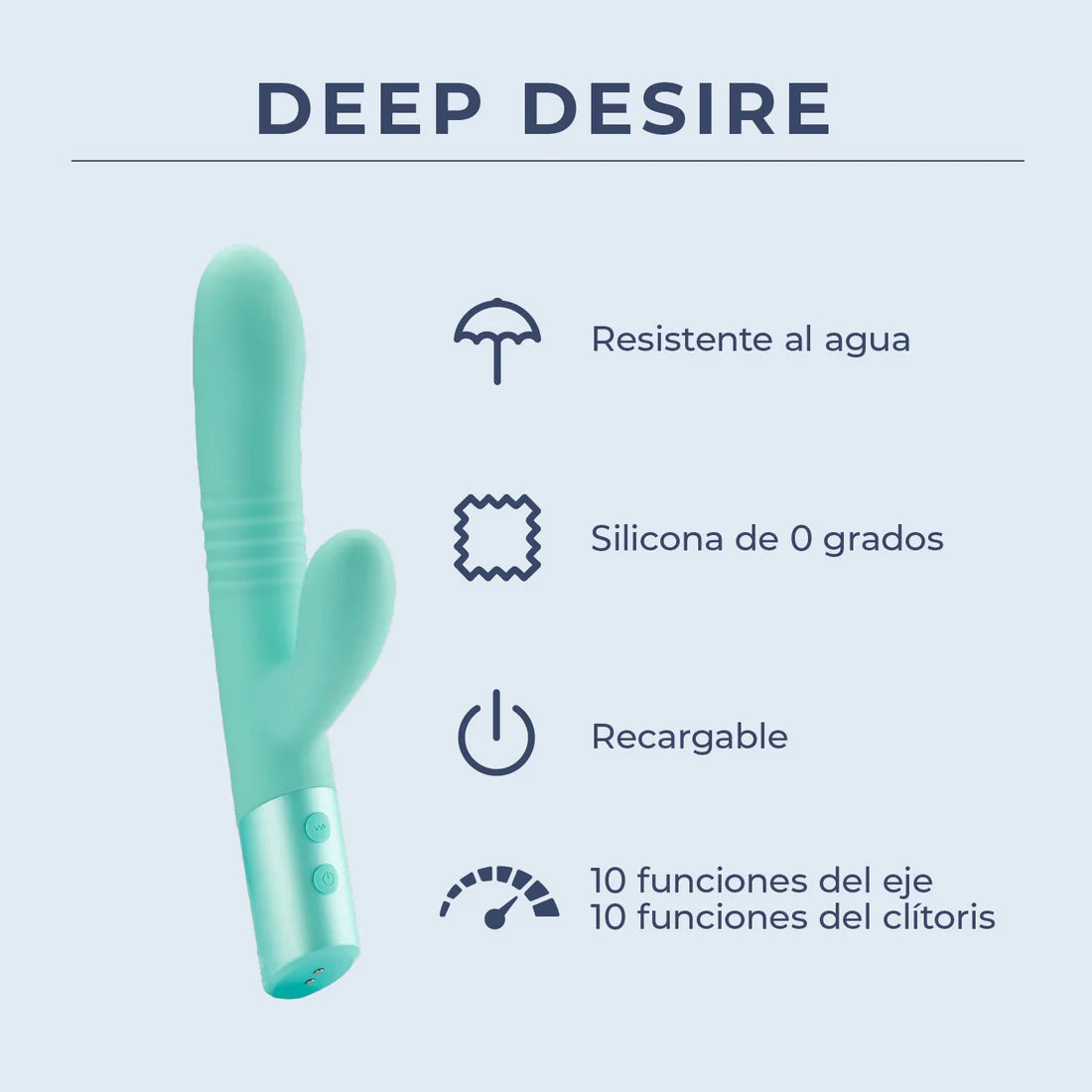 Aqua silicone personal massager with dual stimulation, waterproof, rechargeable, multiple functions.