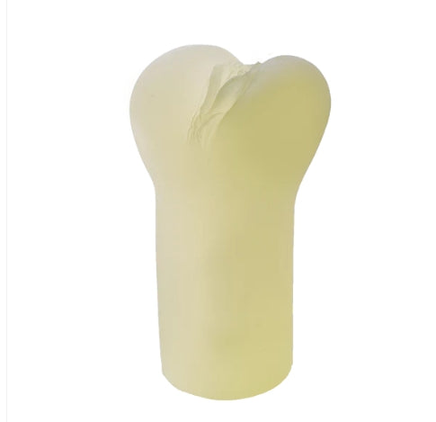 Soft yellow silicone massage accessory with a textured top, for wellness and self-care.