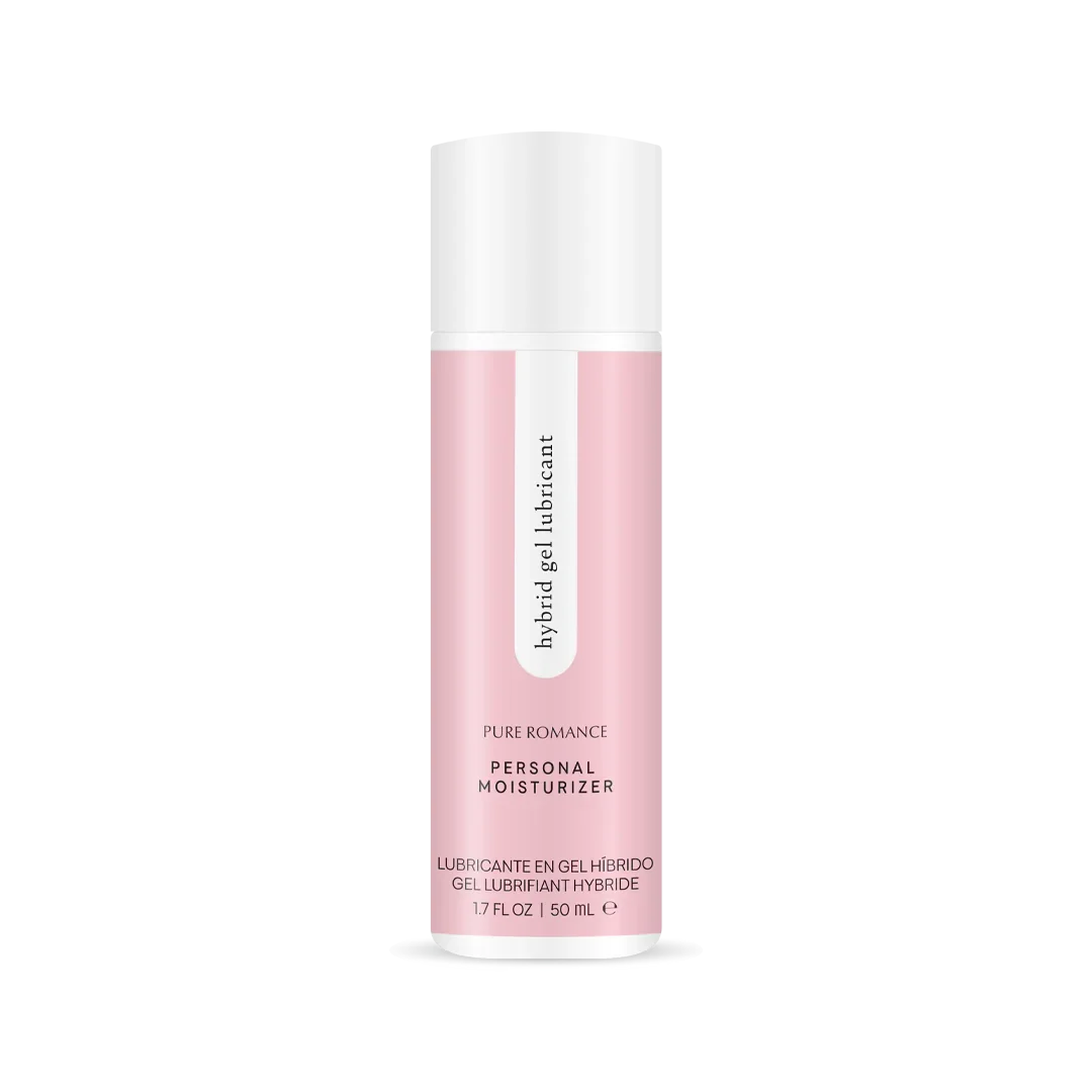 Pink and white bottle of hybrid gel lubricant personal moisturizer, 50 ml size