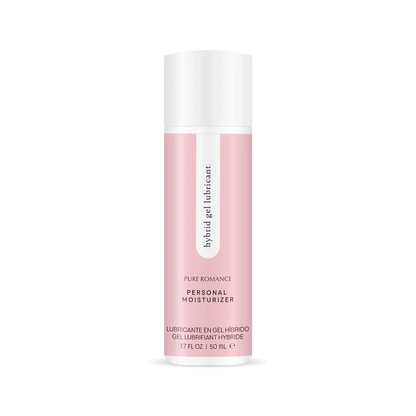 Pink and white bottle of hybrid gel lubricant personal moisturizer, 50 ml size