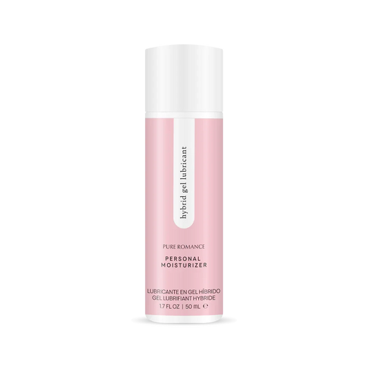 Pink and white bottle of hybrid gel lubricant personal moisturizer, 50 ml size