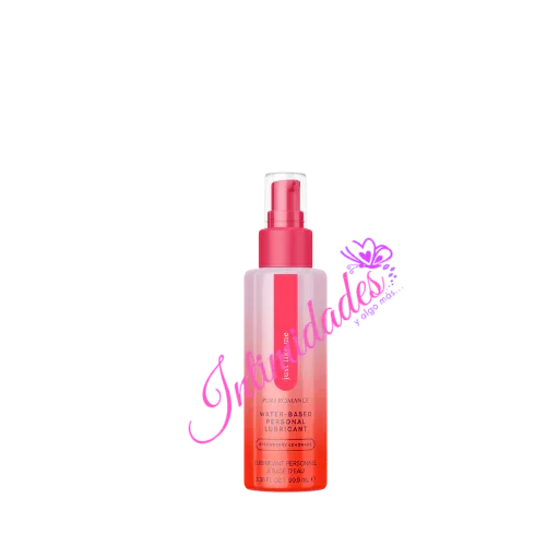 Strawberry lemonade scented water-based personal lubricant spray bottle, pink cap