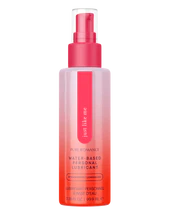 Strawberry lemonade water-based personal lubricant in a pink spray bottle
