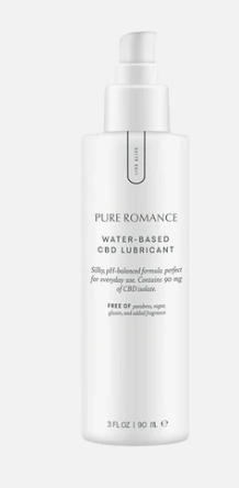Envase de Pure Romance Water-Based CBD Lubricant de 90 mL