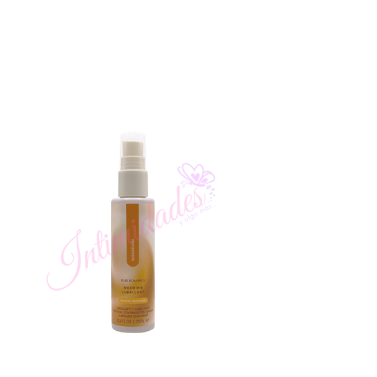 Warming intimate massage lotion bottle with pump, sexual wellness product, white background