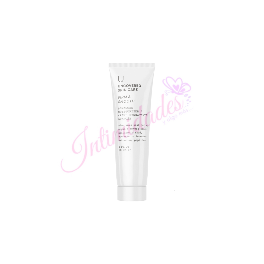 Tube of skincare firm and smooth advanced moisturizer with white background