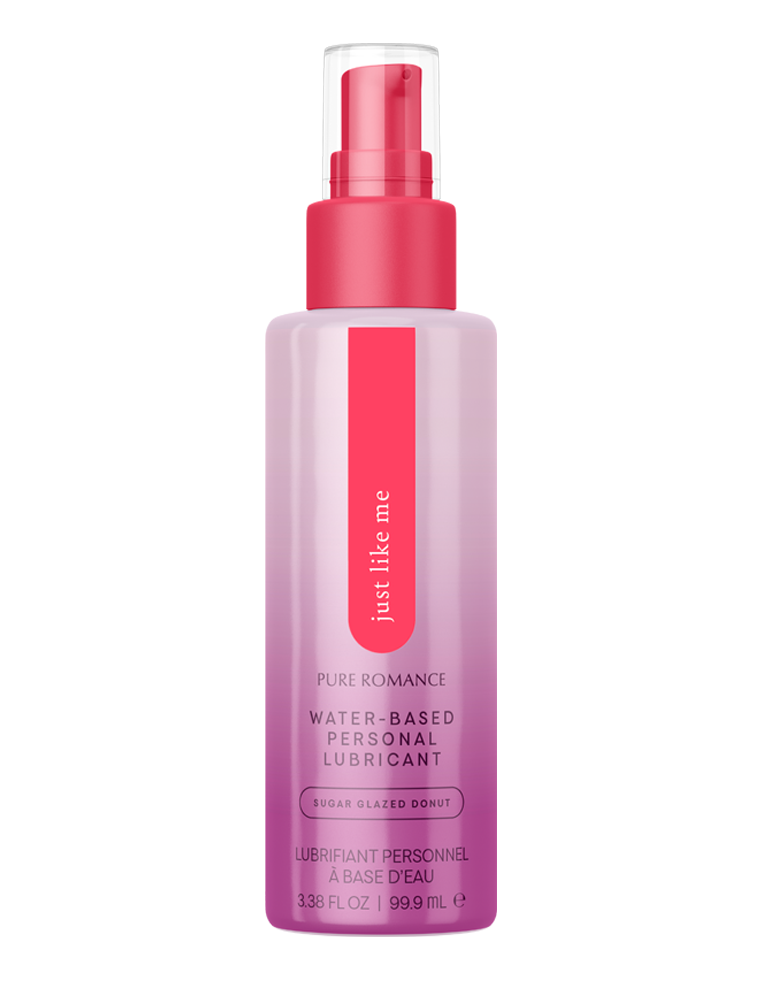 Water-based personal lubricant in pink bottle, sugar glazed donut scent, 3.38 fl oz.